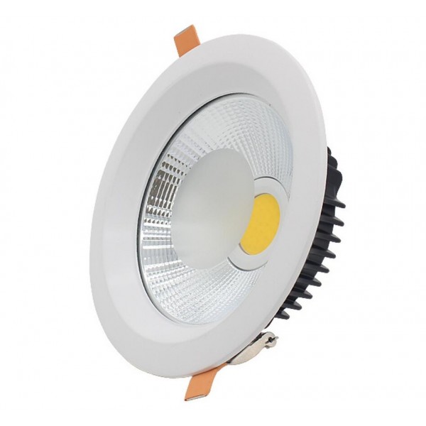 Downlight LED Redondo Blanco COB 30W, corte 210mm